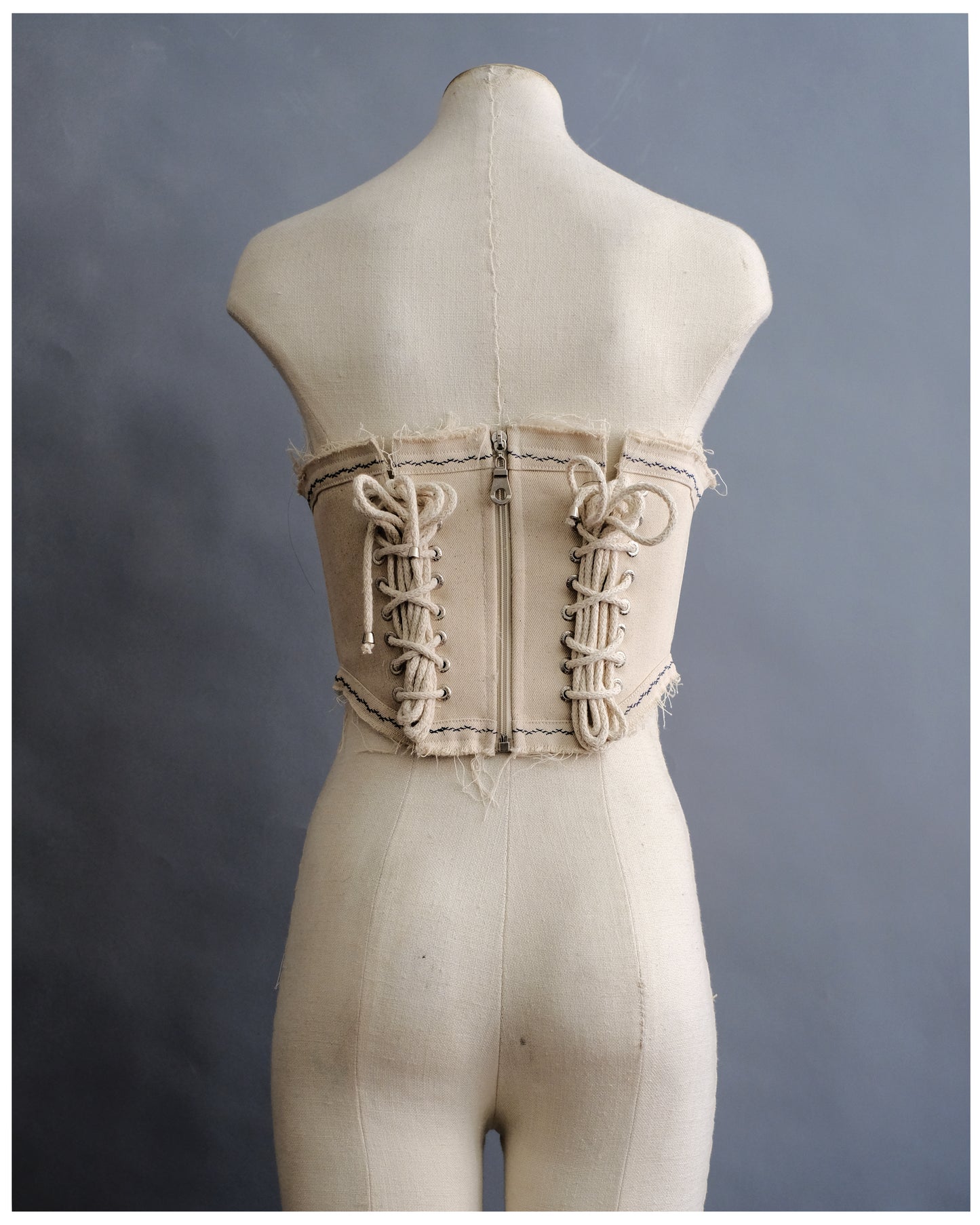 Blue branches corset