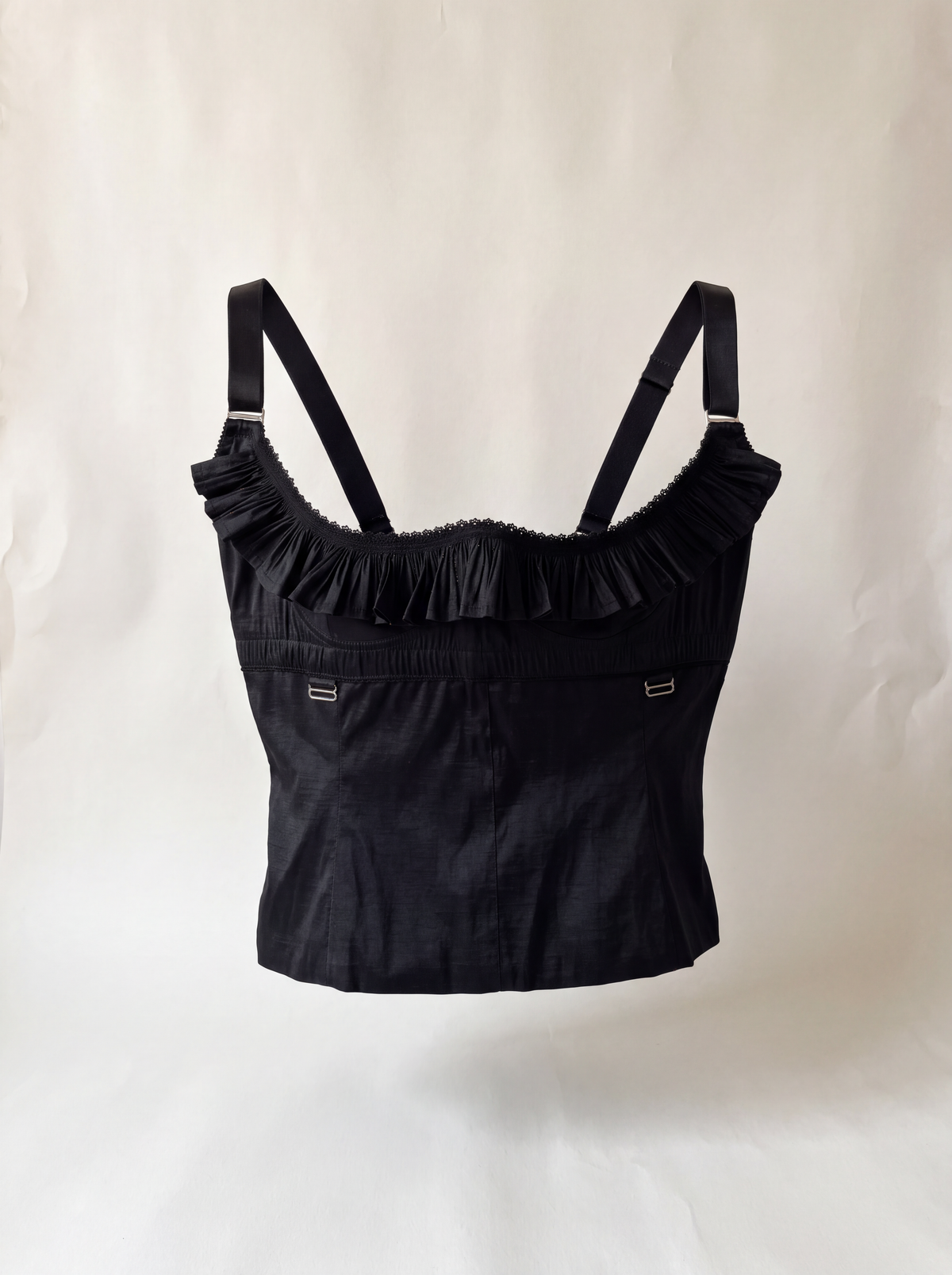 Harness top negro taffeta