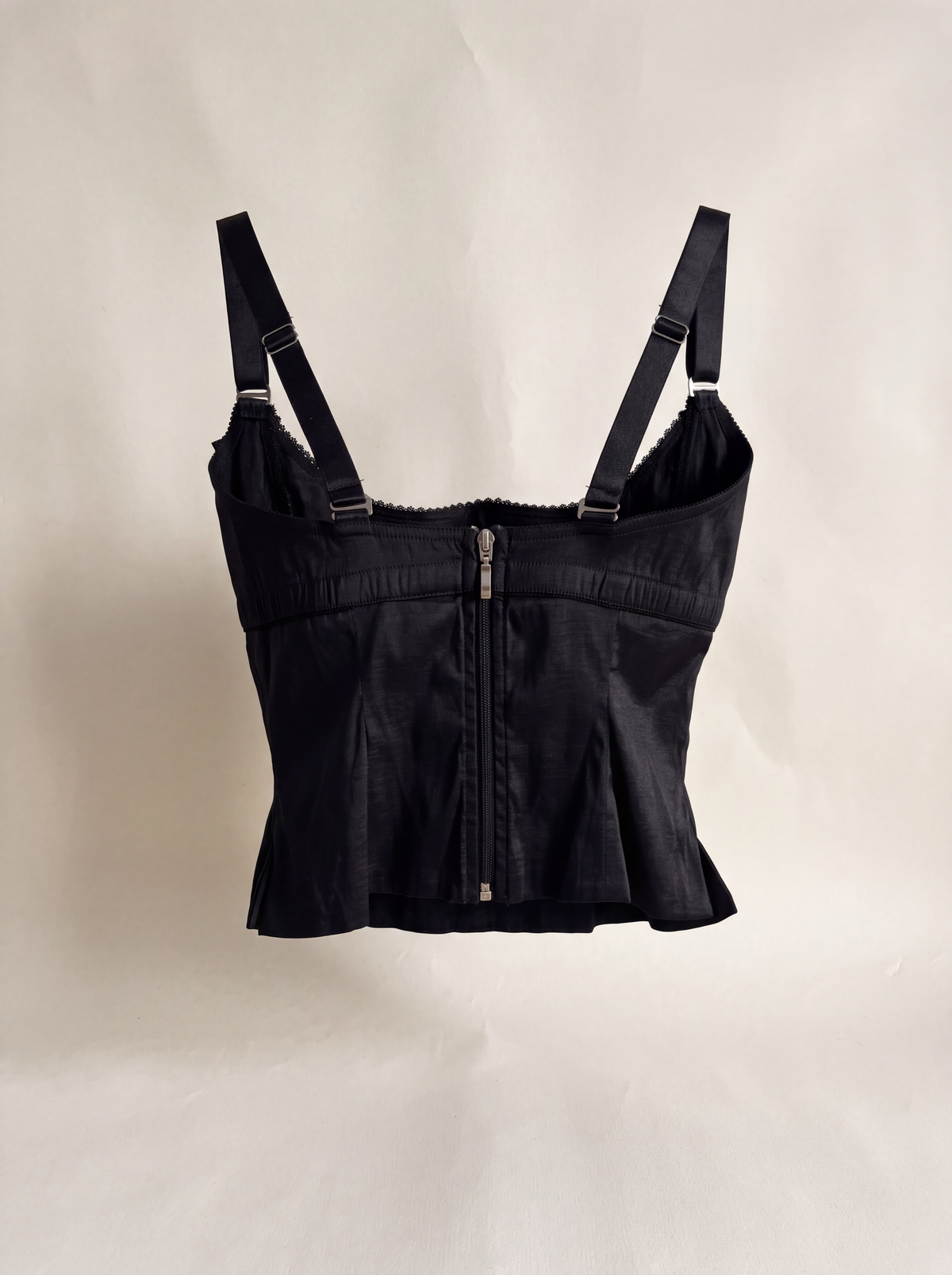 Harness top negro taffeta